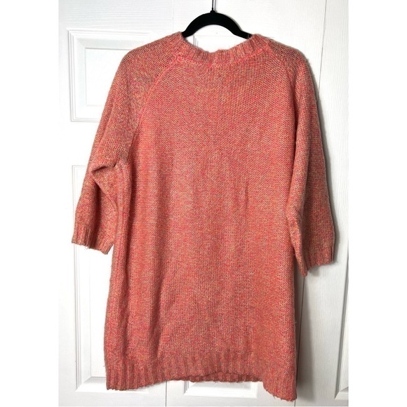 H&M Pink Multi Color 3/4 Sleeve Tunic Sweater Soft Knit Pullover Size S - Picture 8 of 8